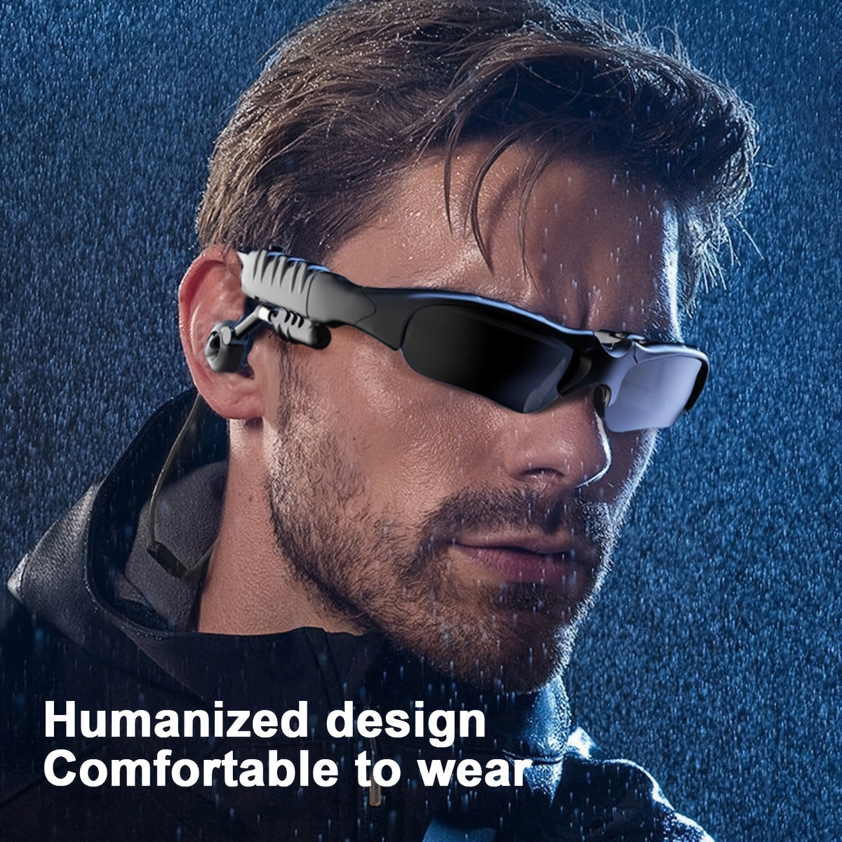 Rechargeable Wireless Smart Black Glasses With Built-in Headphones-SMART GLASSES-All10dollars.com