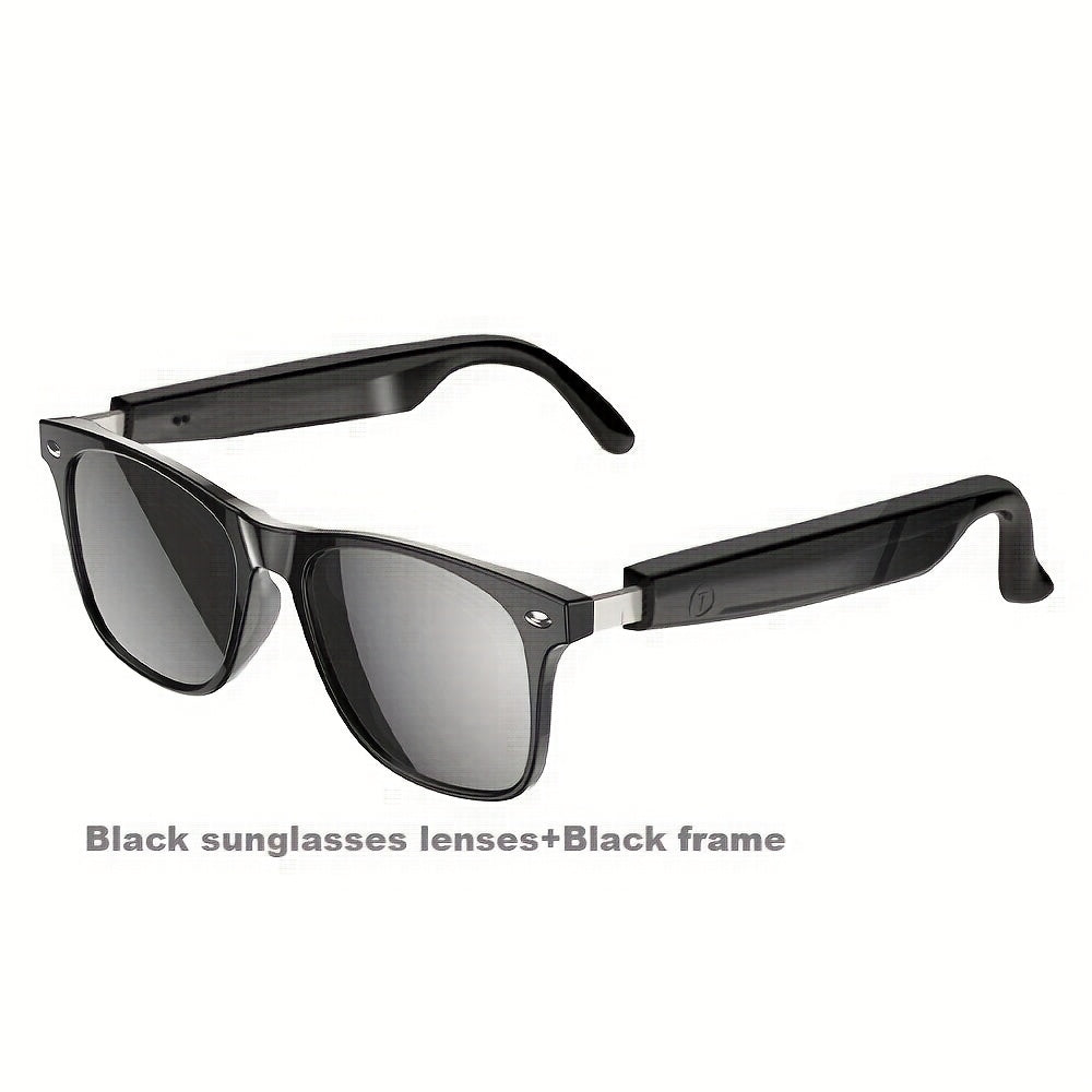 Rechargeable Wireless Smart Black Glasses With Built-in Headphones-SMART GLASSES-Black Sunglasses lens-All10dollars.com