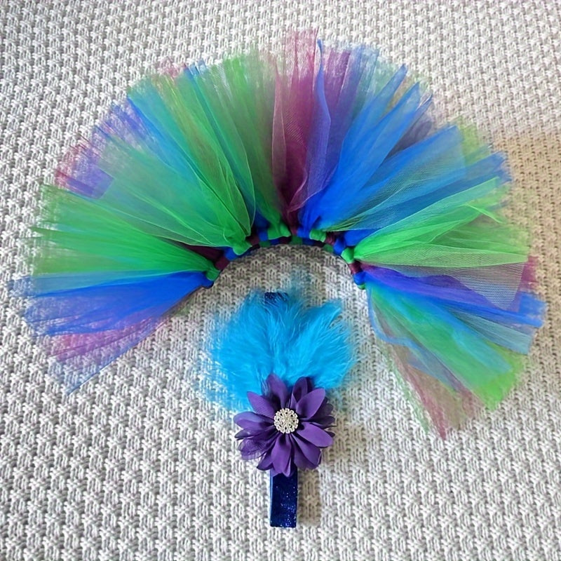 Ballet Tutu & Headband Set - Blue & Purple Tulle Birthday Gifts Frilly Tutu Skirt-BABY tutu-All10dollars.com