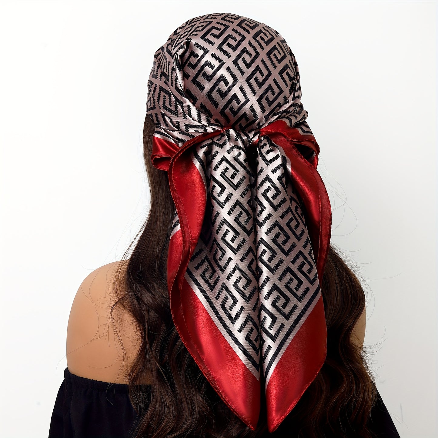 Square Scarf All-season Headband 4 ways to wear for Women-scarf-Red-All10dollars.com