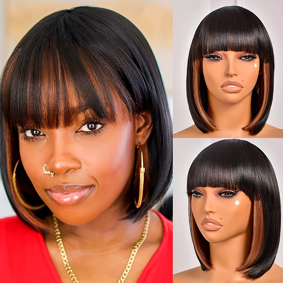 Josy 12-inch Bob Women'S Short Bob Wig-WIG-Highlights-12inch-All10dollars.com