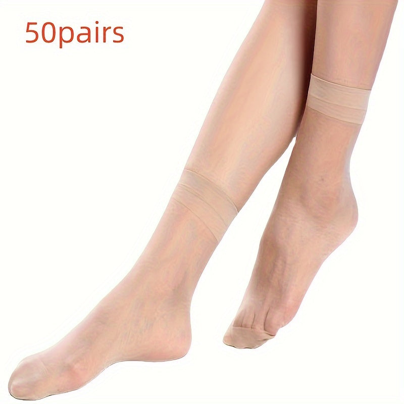 50 Pairs Short Stockings-stockings-Light Beige 50 Pairs-One-size-All10dollars.com