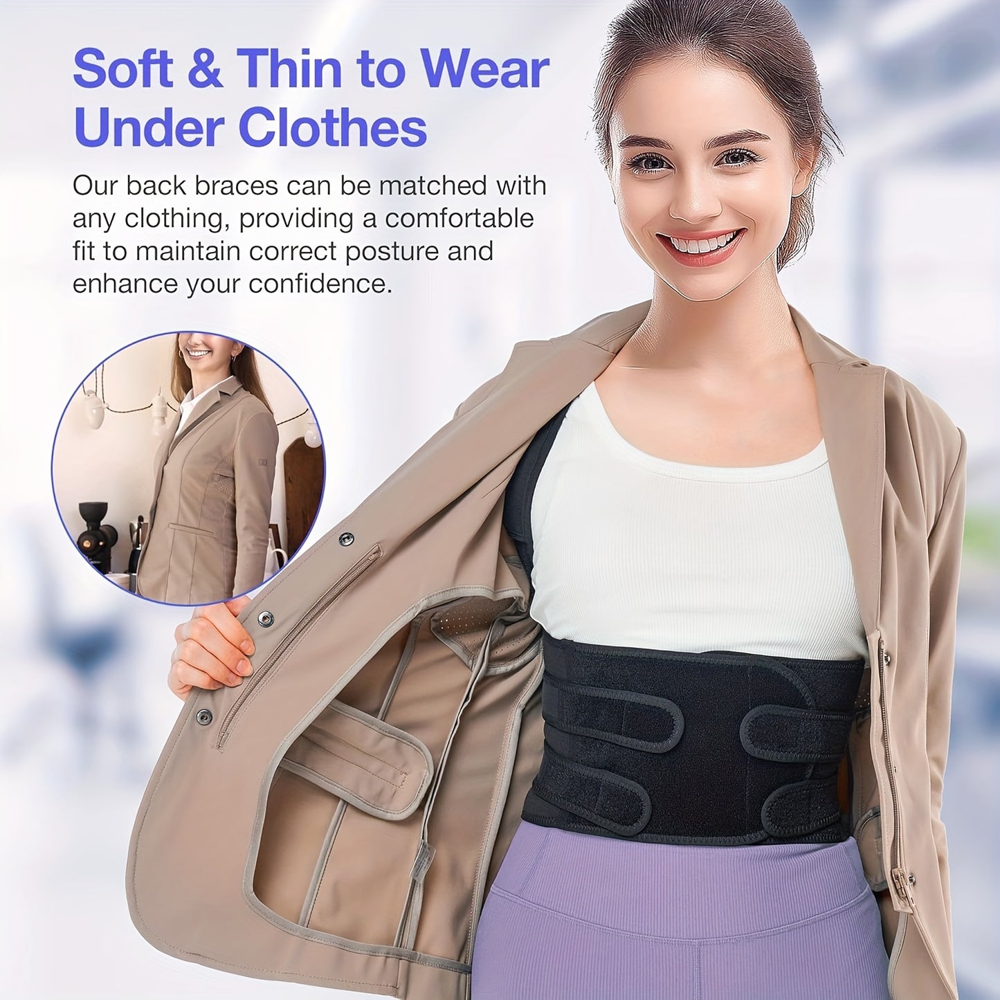 Back Brace Women And Men, Shoulder Training, Adjustable Full Back Support-All10dollars.com
