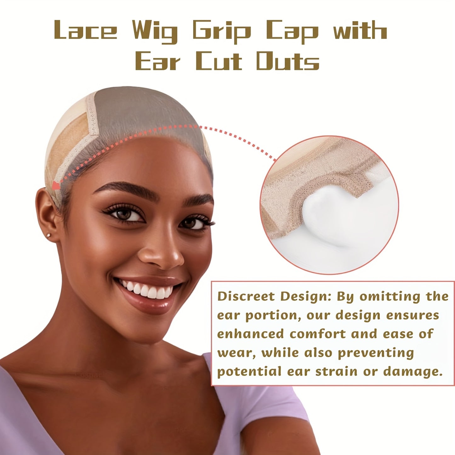 4x5 Lace Wig Cap With Grip Band For Women-wig cap-All10dollars.com