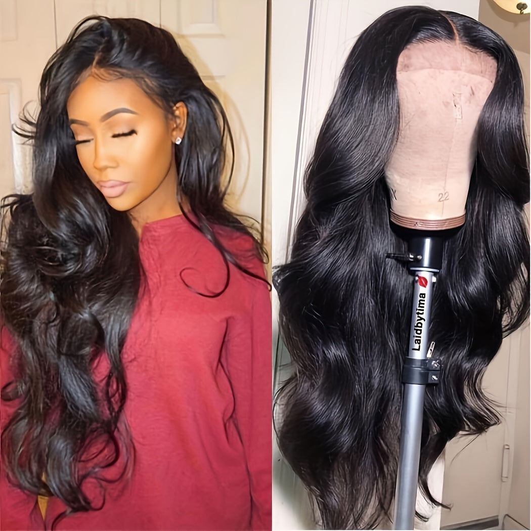 Long Curly Synthetic Wig With Middle Parting Big Waves-Wig-26inch-Black-All10dollars.com