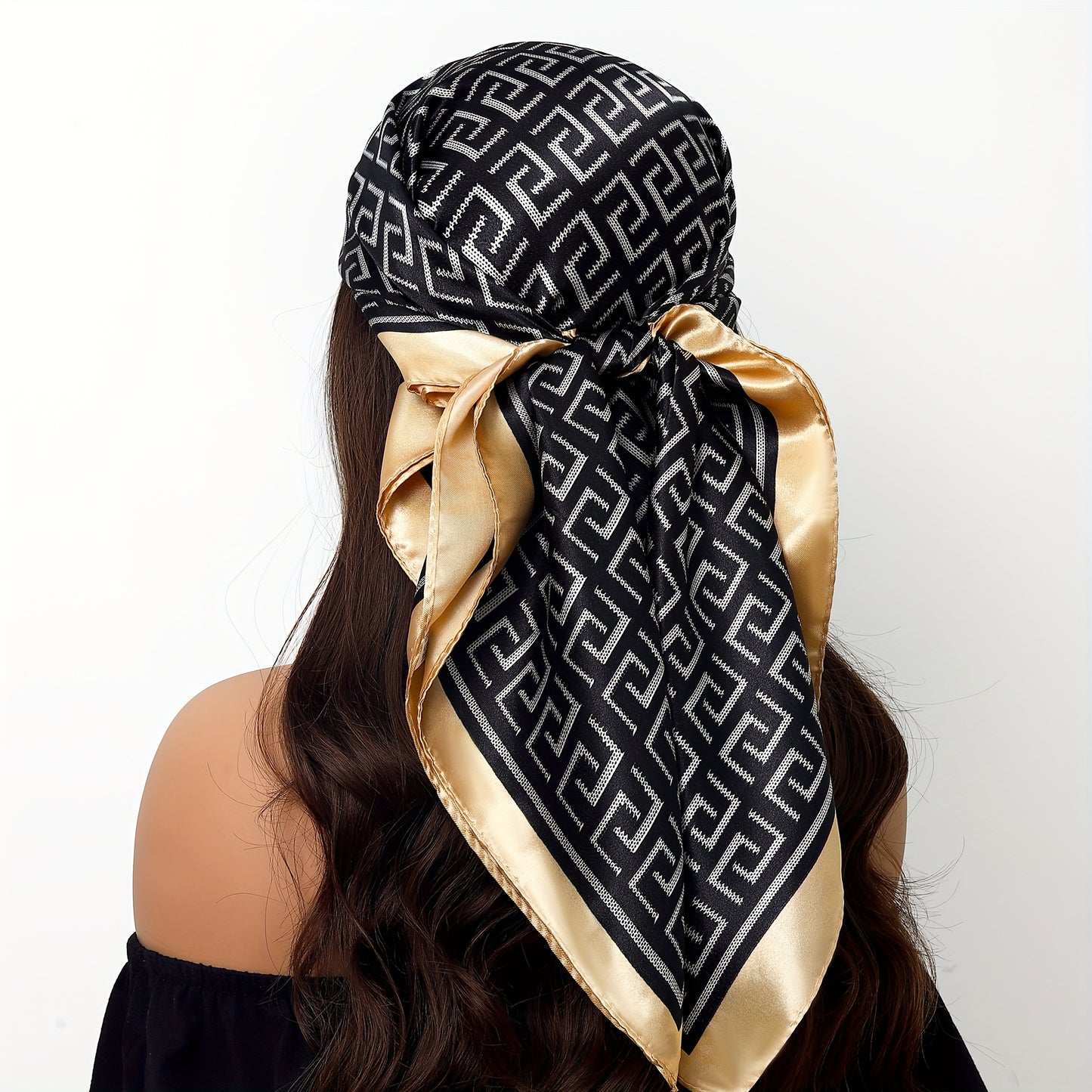 Square Scarf All-season Headband 4 ways to wear for Women-scarf-Black-All10dollars.com