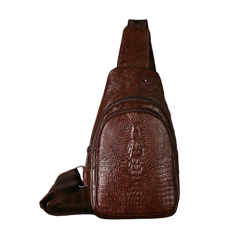 Lynx Men's Chest Bag with Earphone Hole-unisex bags-Brown-All10dollars.com