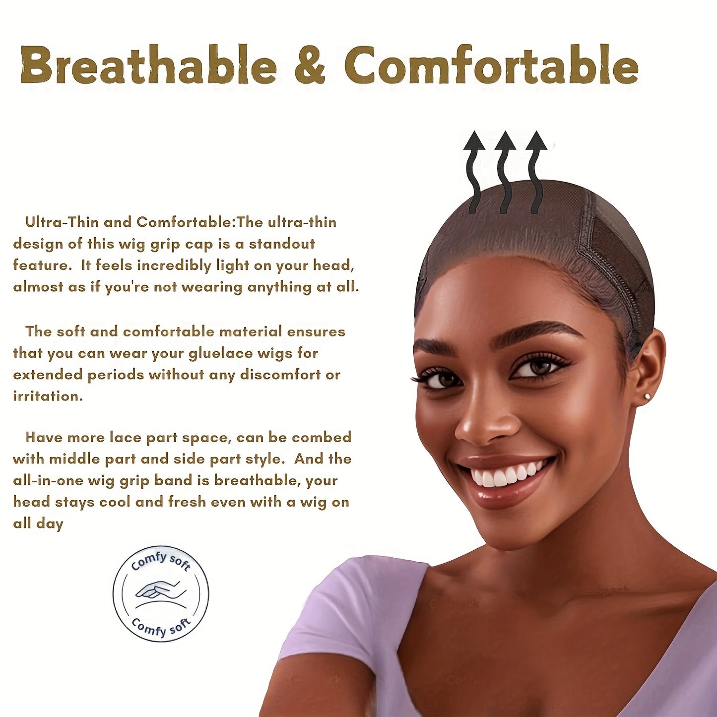 4x5 Lace Wig Cap With Grip Band For Women-wig cap-All10dollars.com