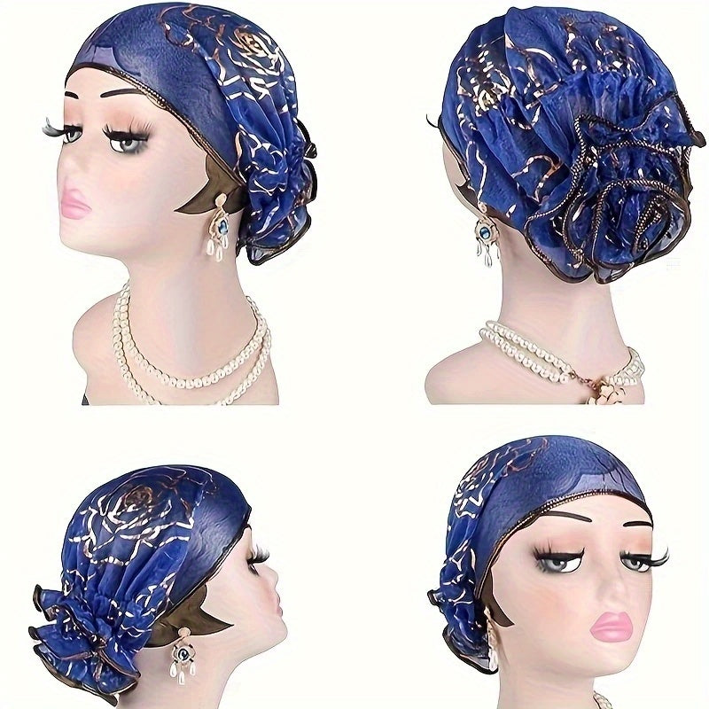 4pcs Elegant Floral Lace Headband Caps Turban women-winter hat-All10dollars.com