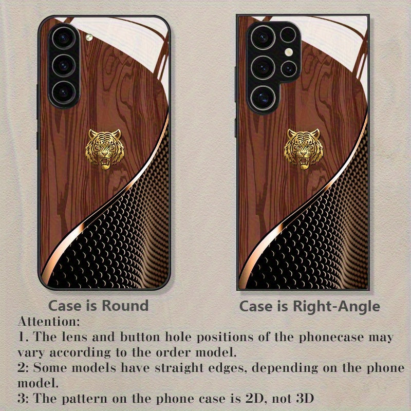 Tiger Head Tempered Glass Mobile Phone Case for Samsung-phone case-All10dollars.com