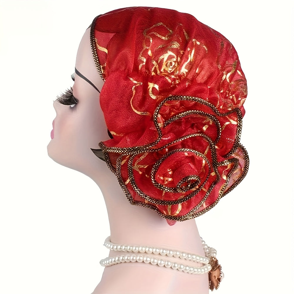 4pcs Elegant Floral Lace Headband Caps Turban women-winter hat-All10dollars.com