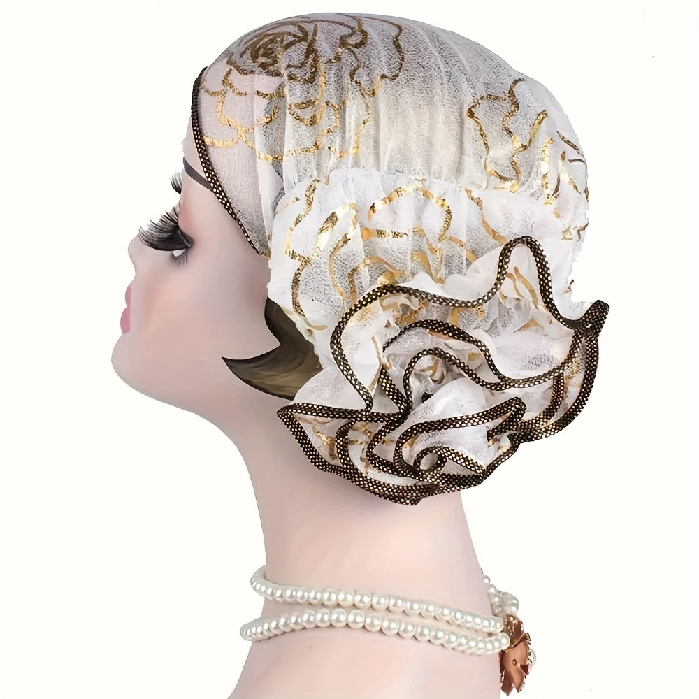 4pcs Elegant Floral Lace Headband Caps Turban women-winter hat-All10dollars.com