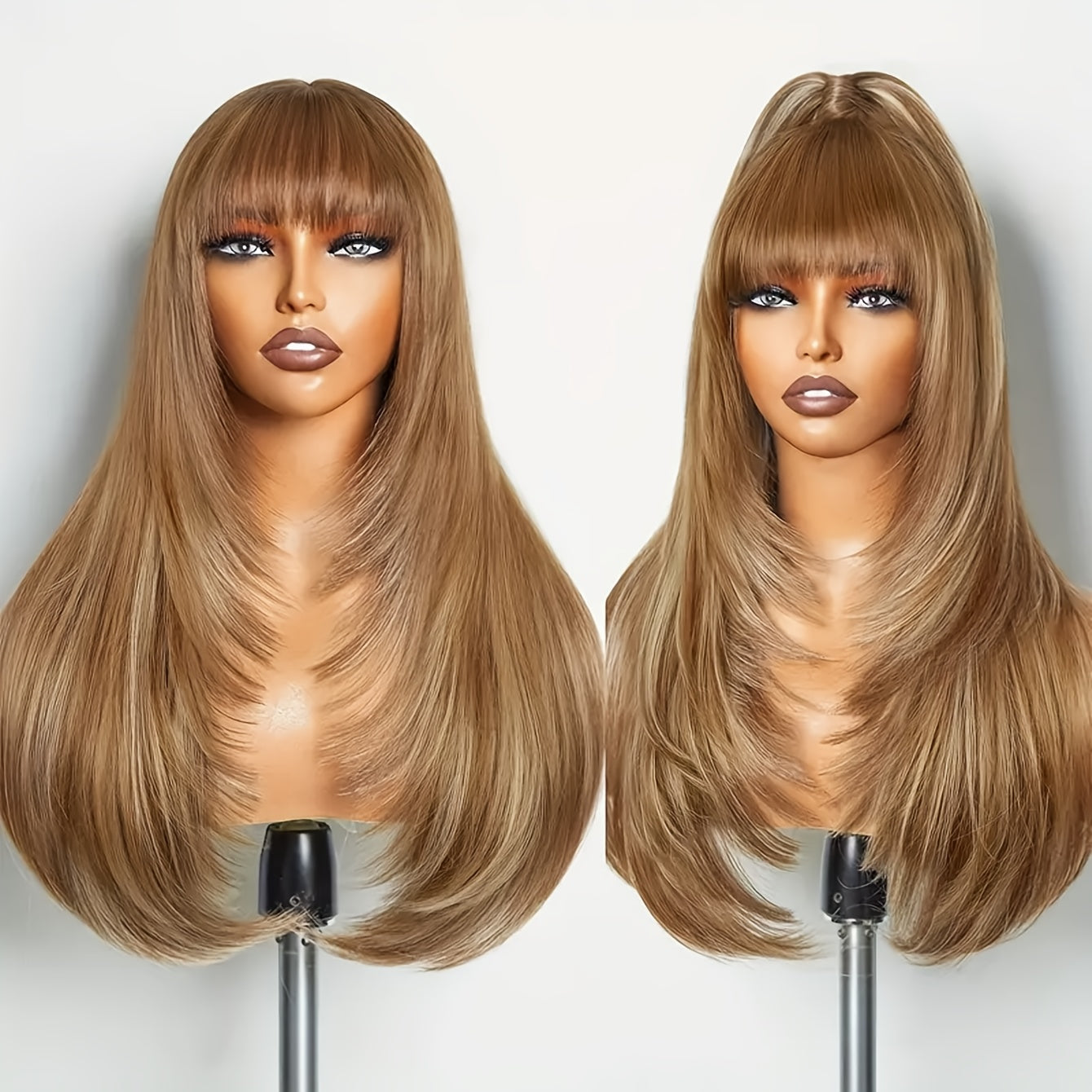 Heat Resistant Glueless Long Straight Wig with Bangs-BLD-4-24inch-All10dollars.com