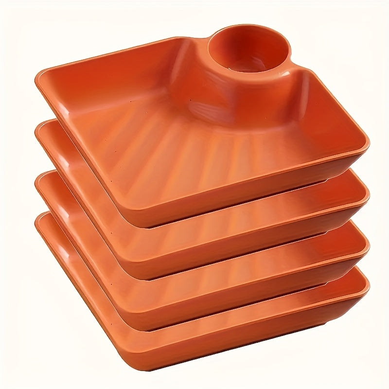 BPA-free Serving Platter Set-dinner plates-4PCS-RED-All10dollars.com