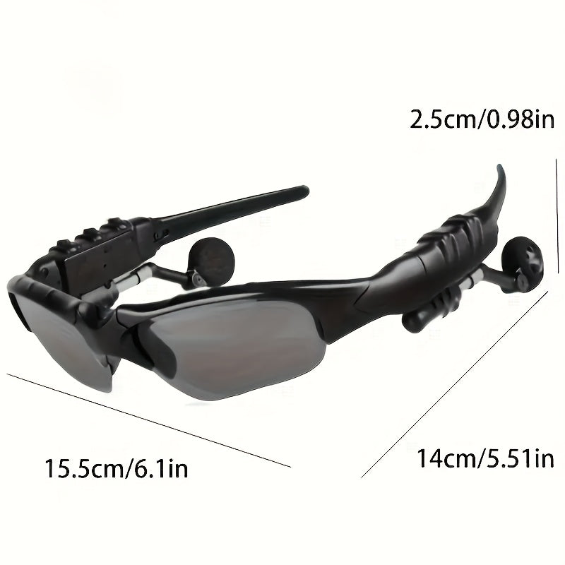 Rechargeable Wireless Smart Black Glasses With Built-in Headphones-SMART GLASSES-All10dollars.com
