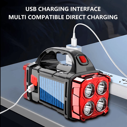 Solar & USB Rechargeable LED Lantern Tactical Flashlight-Lights-All10dollars.com