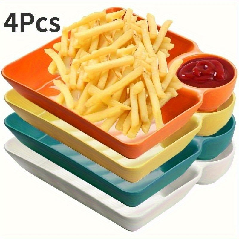 BPA-free Serving Platter Set-dinner plates-4PCS-Mixed Colors-All10dollars.com