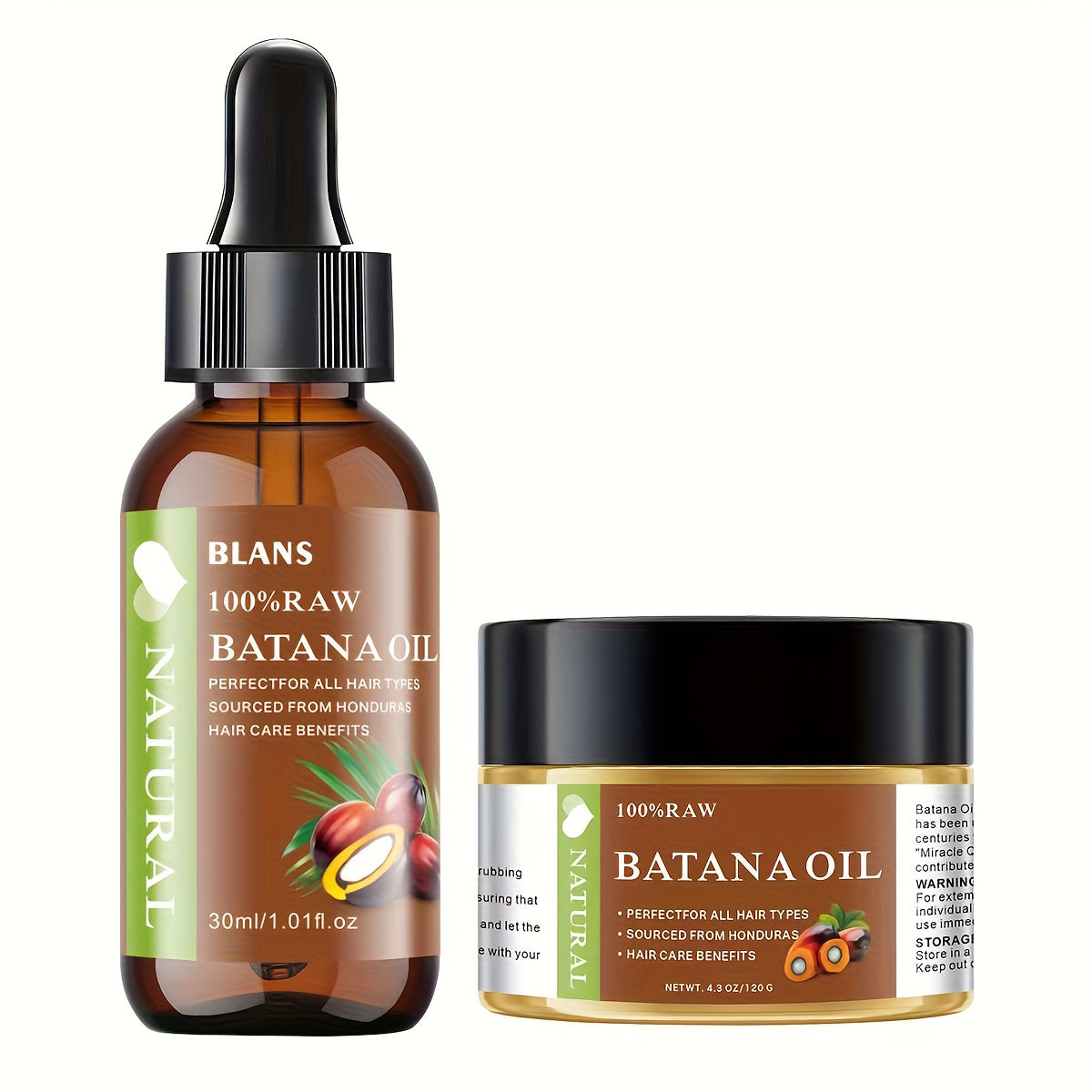 Honduras Batana Hair Oil - Smoothing And Moisturizing Hair for Dry Hair, for Moisturizing Scalp And Hair Care, Suitable for All Hair Types - 4.2oz.-120g+1.01oz-All10dollars.com