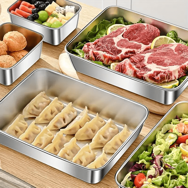 10ft Large Capacity 3-Pack Stainless Steel Food Storage Containers-kitchen organization-All10dollars.com