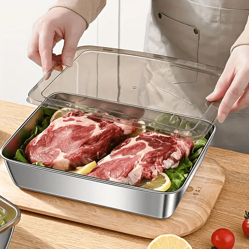 10ft Large Capacity 3-Pack Stainless Steel Food Storage Containers-kitchen organization-All10dollars.com