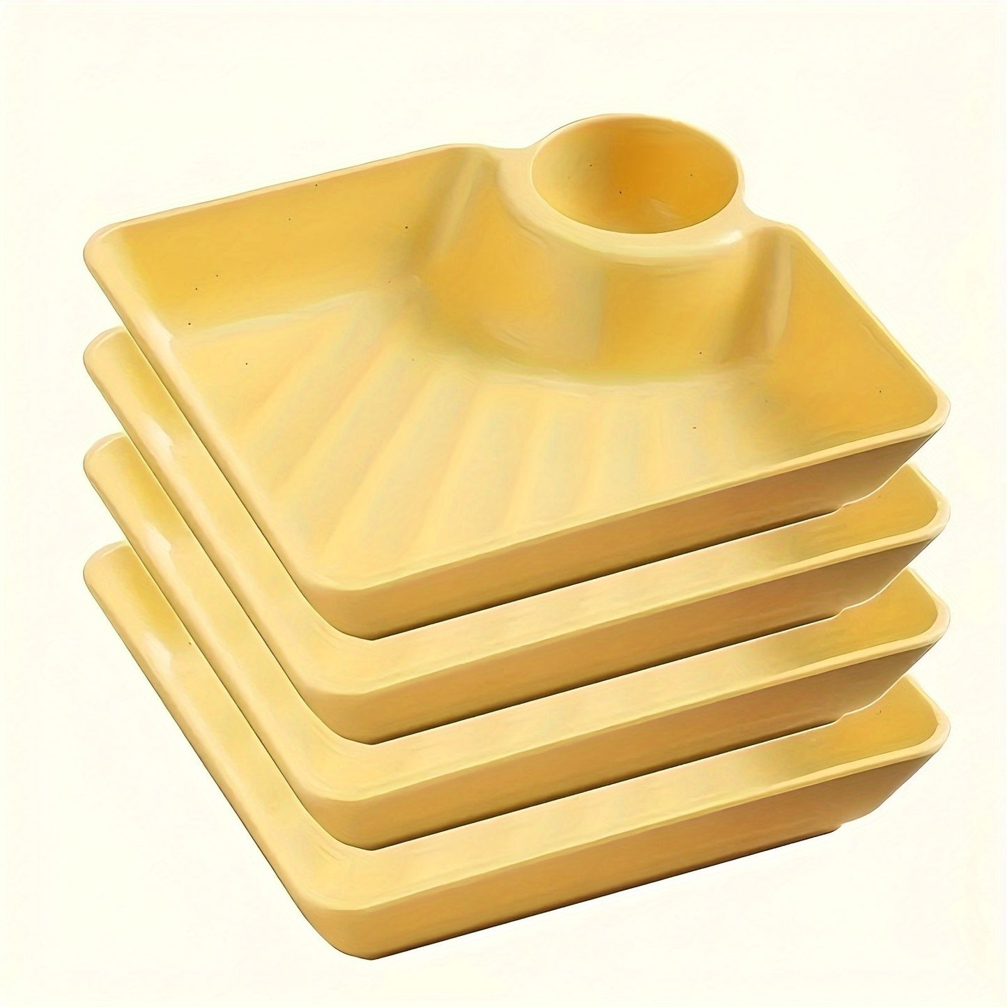 BPA-free Serving Platter Set-dinner plates-4PCS-YELLOW-All10dollars.com