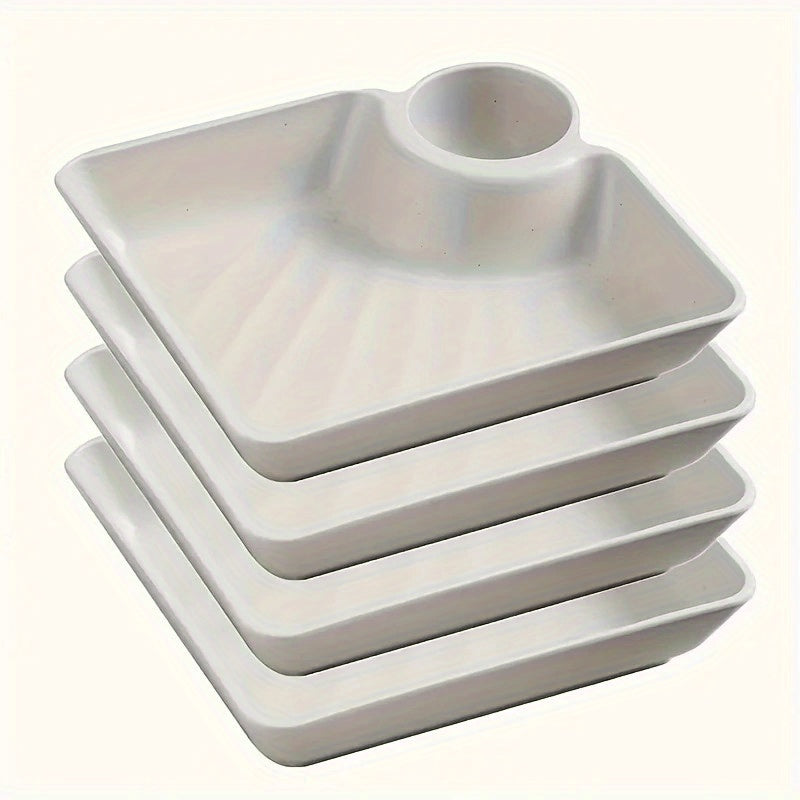 BPA-free Serving Platter Set-dinner plates-4PCS-WHITE-All10dollars.com