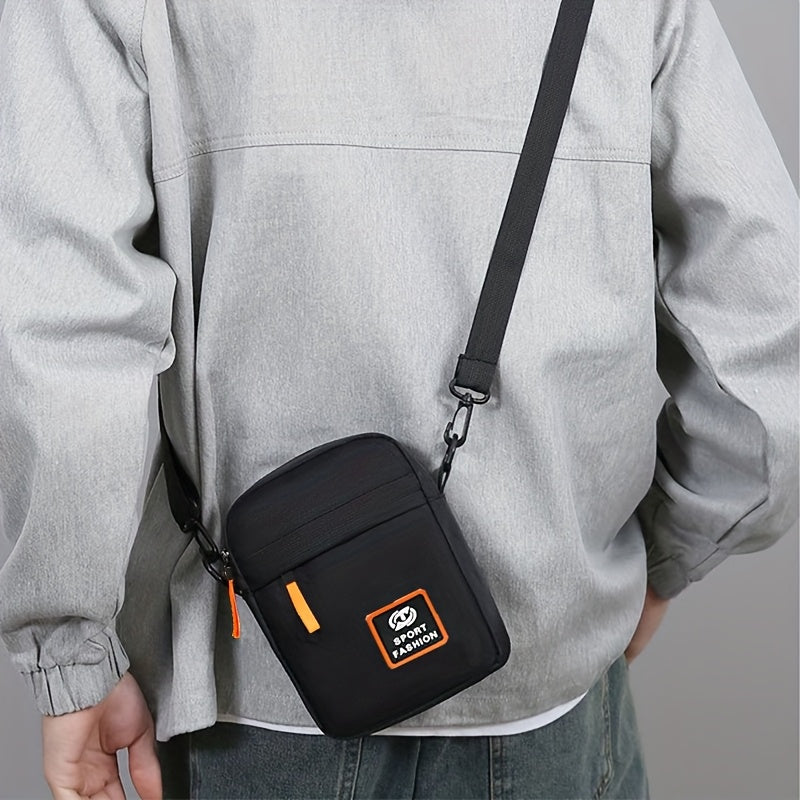 Neutral square bag, simple texture, lightweight Oxford cloth bag, single shoulder bag, Men's business multi-layer zipper crossbody bag [random pull direction]-All10dollars.com