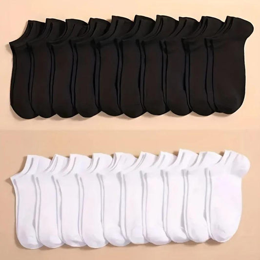 10 Pairs Low Cut Ankle Socks-socks-One-size-10pairs Mix-All10dollars.com