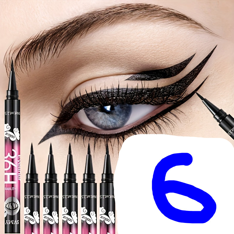 36 hours Long-Lasting Eye Makeup 6pcs Black Liquid Eyeliner Pens Smudge-Proof and Waterproof-Eye liner-All10dollars.com