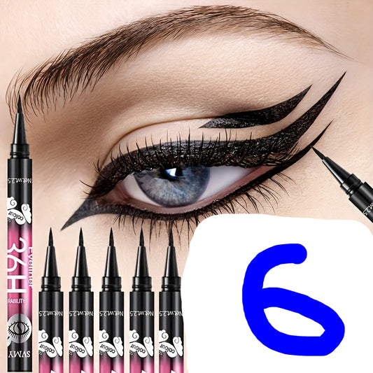 36 hours Long-Lasting Eye Makeup 6pcs Black Liquid Eyeliner Pens Smudge-Proof and Waterproof-Eye liner-All10dollars.com