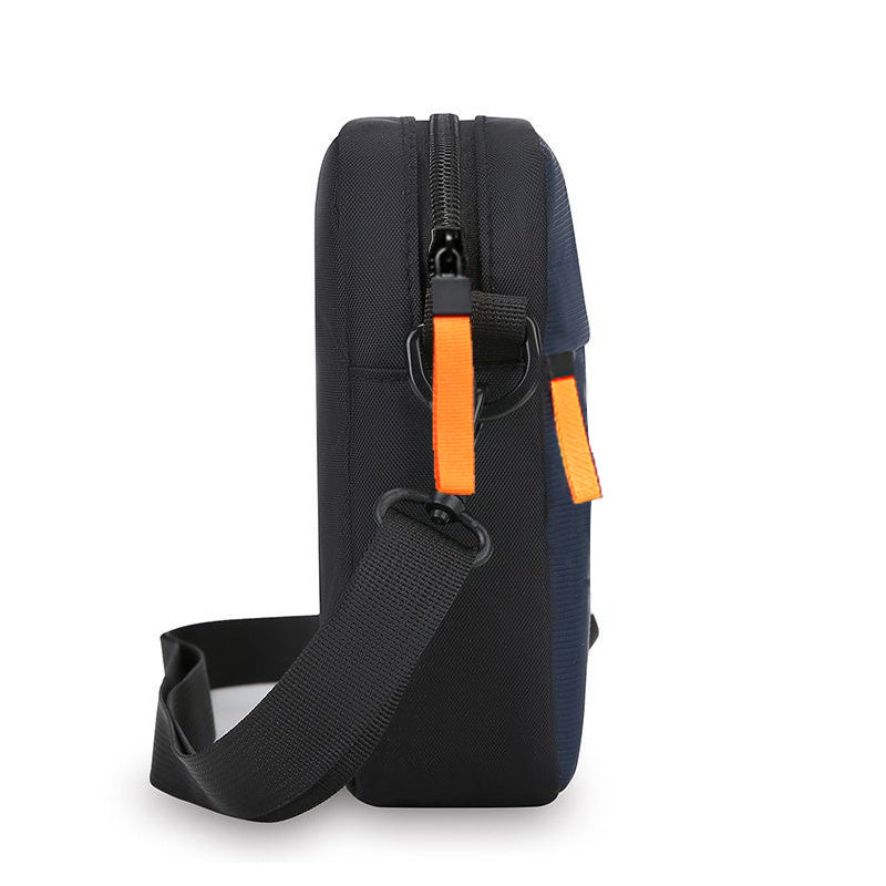 Neutral square bag, simple texture, lightweight Oxford cloth bag, single shoulder bag, Men's business multi-layer zipper crossbody bag [random pull direction]-All10dollars.com