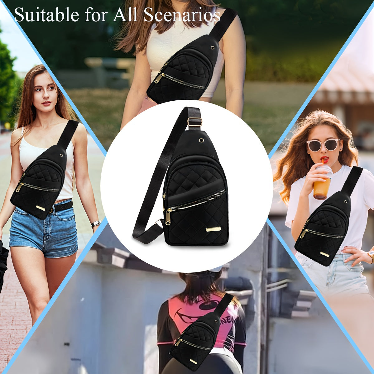Lenyx Quilted Sling Backpack Crossbody Bag-bags-All10dollars.com