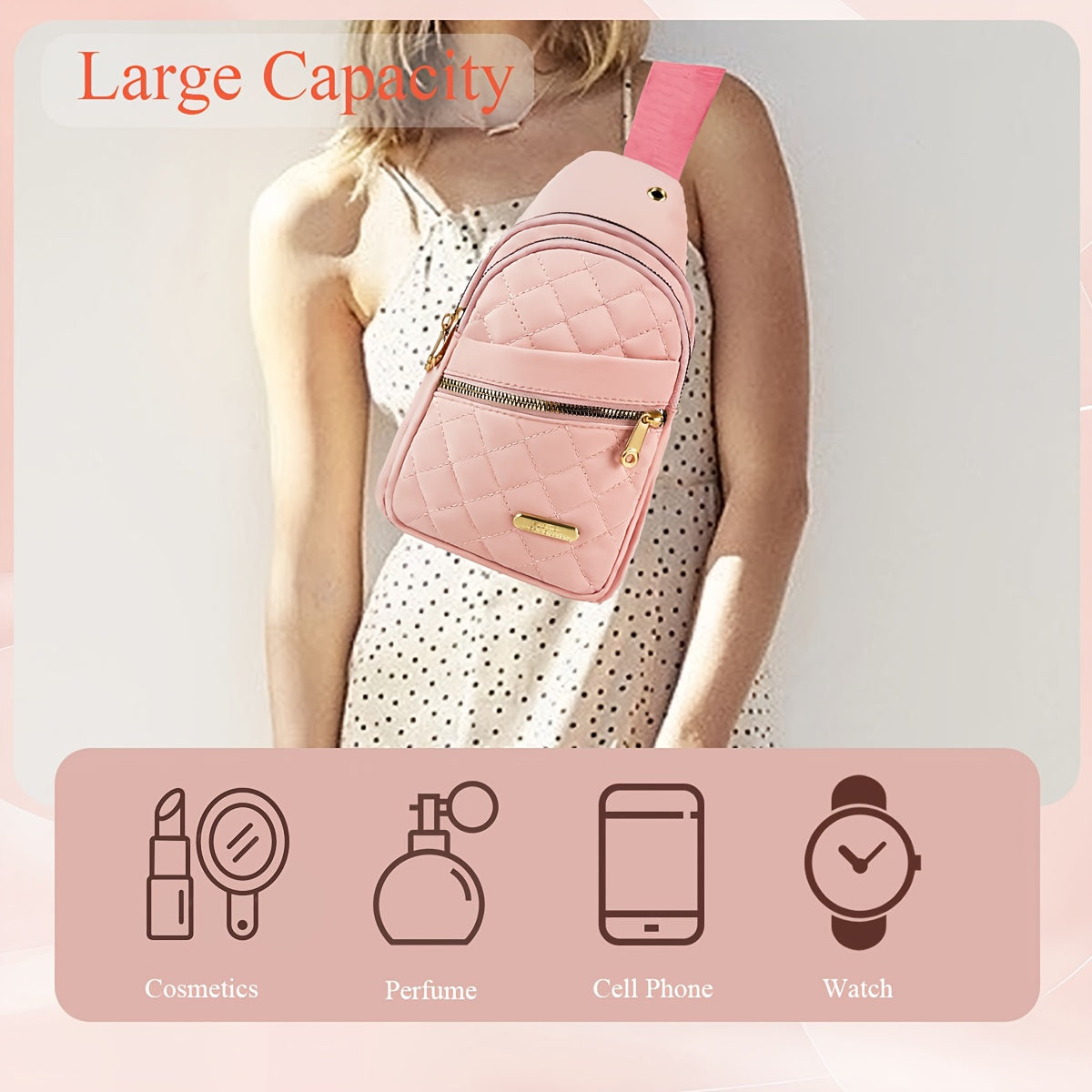 Lenyx Quilted Sling Backpack Crossbody Bag-bags-All10dollars.com