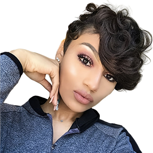 Laurel Women Short Curly Wig with Bang-Short Wig-black-6inch-All10dollars.com