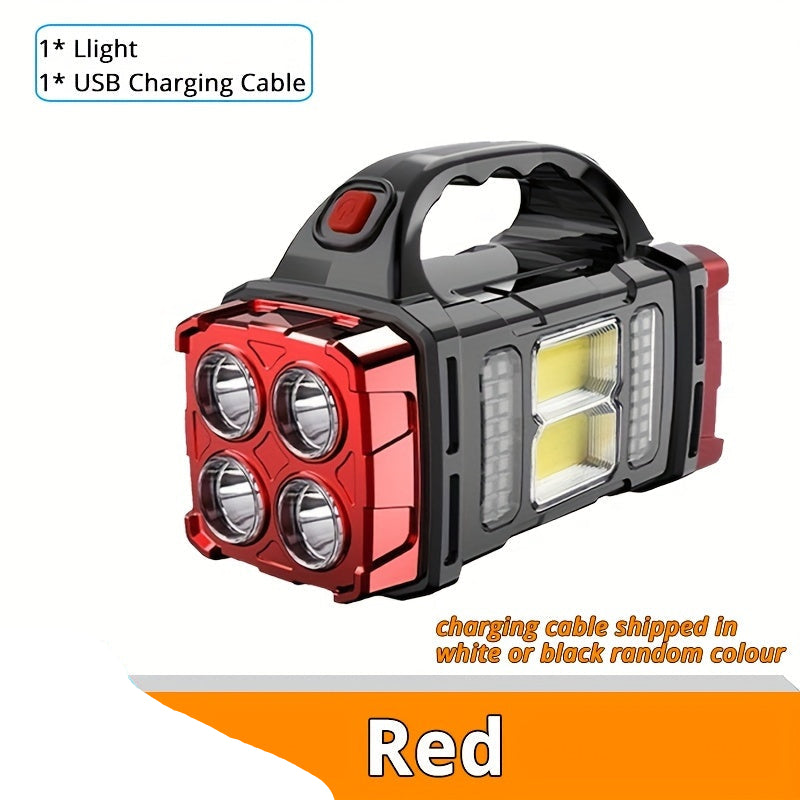 Solar & USB Rechargeable LED Lantern Tactical Flashlight-Lights-RED-All10dollars.com