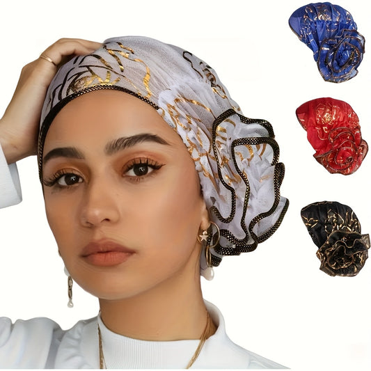 4pcs Elegant Floral Lace Headband Caps Turban women-winter hat-All10dollars.com