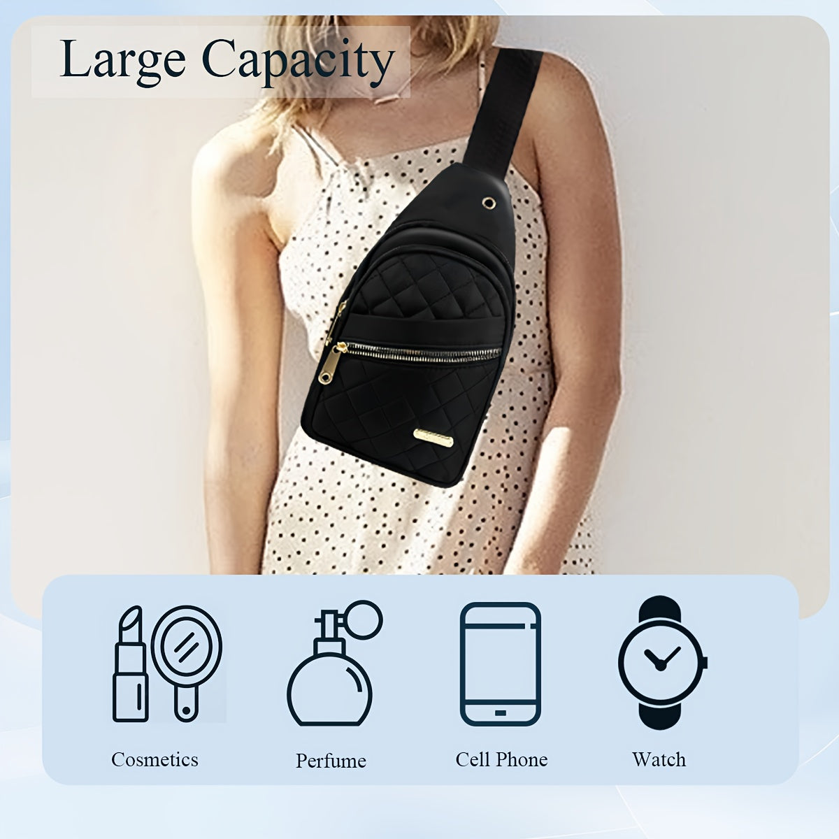 Lenyx Quilted Sling Backpack Crossbody Bag-bags-All10dollars.com
