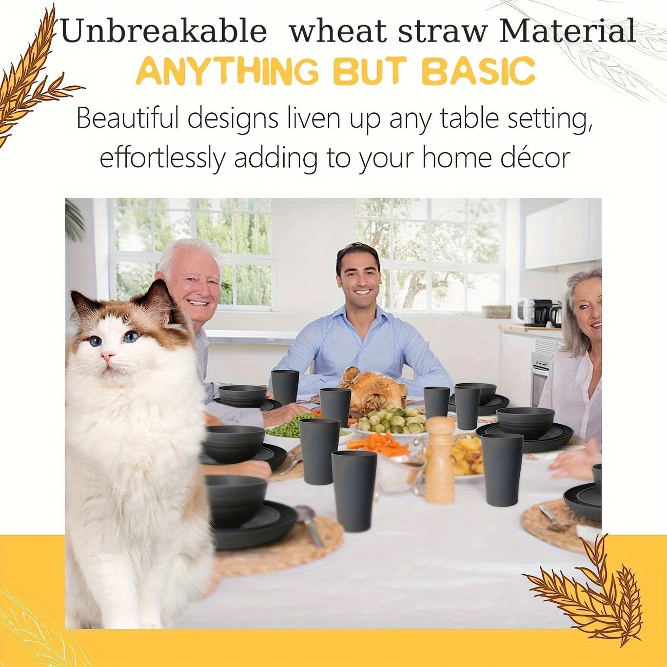 16pcs Wheat Dinnerware Set-Dinnerware Set-All10dollars.com