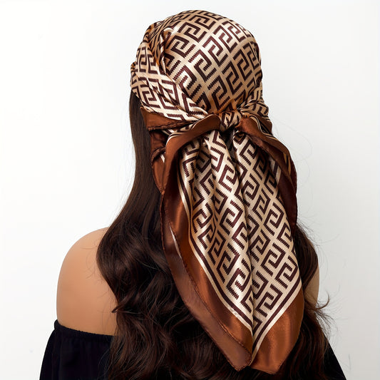 Square Scarf All-season Headband 4 ways to wear for Women-scarf-Coffee color-All10dollars.com