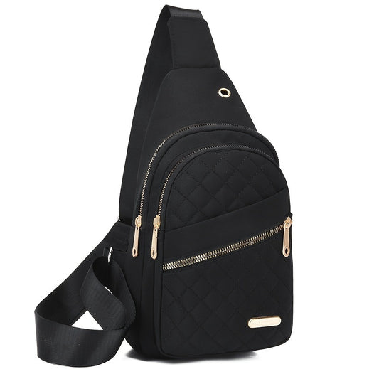 Lenyx Quilted Sling Backpack Crossbody Bag-bags-Black-1pc-All10dollars.com
