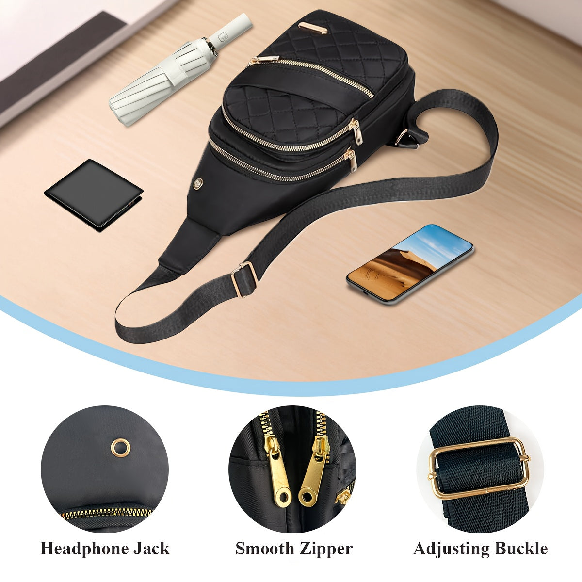 Lenyx Quilted Sling Backpack Crossbody Bag-bags-All10dollars.com