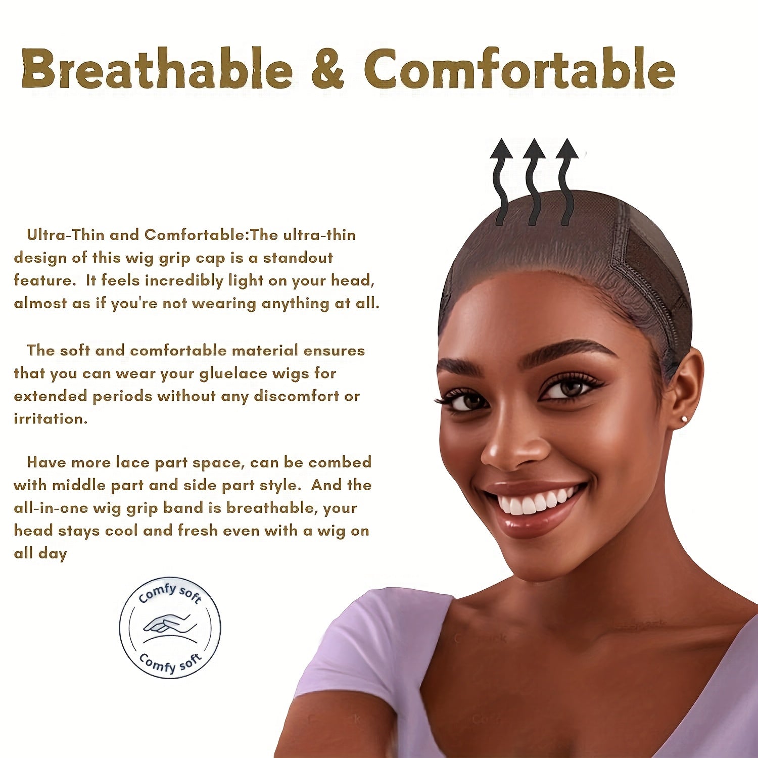 4x5 Lace Wig Cap With Grip Band For Women-wig cap-All10dollars.com