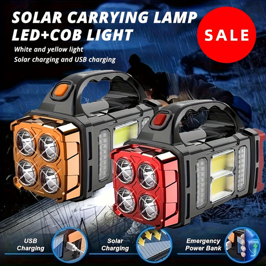 Solar & USB Rechargeable LED Lantern Tactical Flashlight-Lights-All10dollars.com