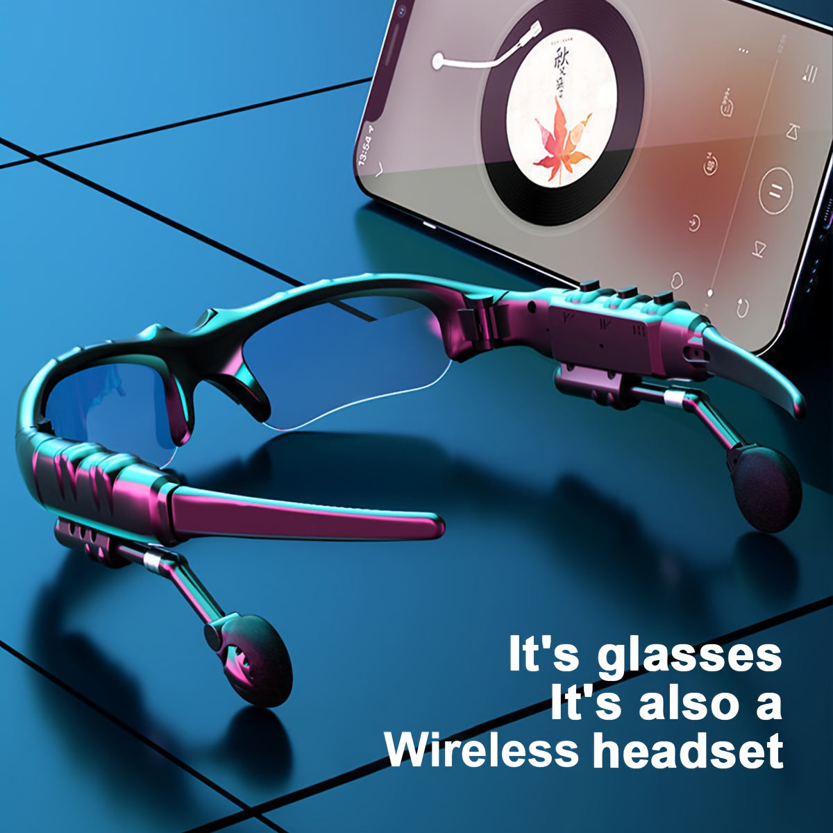 Rechargeable Wireless Smart Black Glasses With Built-in Headphones-SMART GLASSES-All10dollars.com
