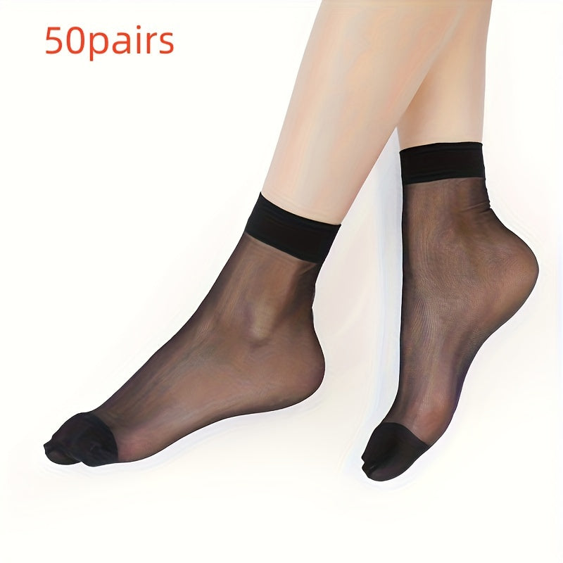 50 Pairs Short Stockings-stockings-50 Pairs Black-One-size-All10dollars.com