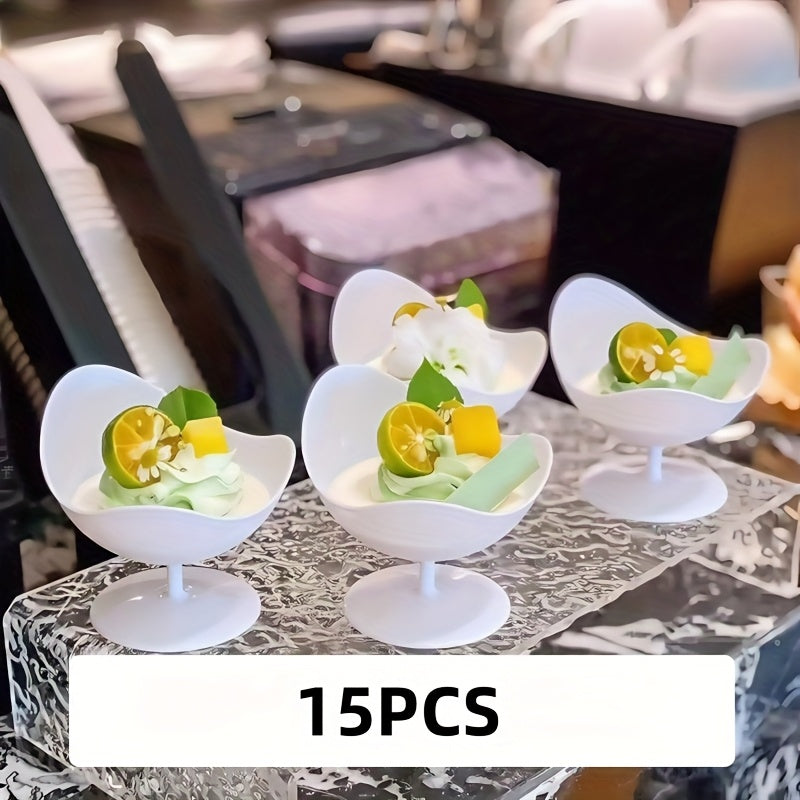 10pcs Reusable Plastic Dessert Cups-White-All10dollars.com