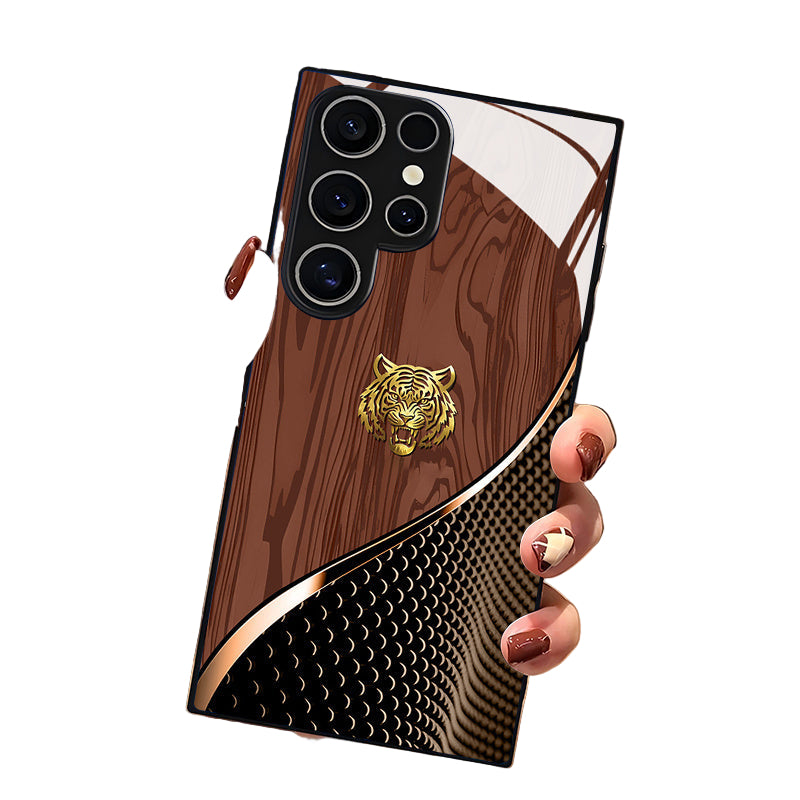 Tiger Head Tempered Glass Mobile Phone Case for Samsung-phone case-All10dollars.com